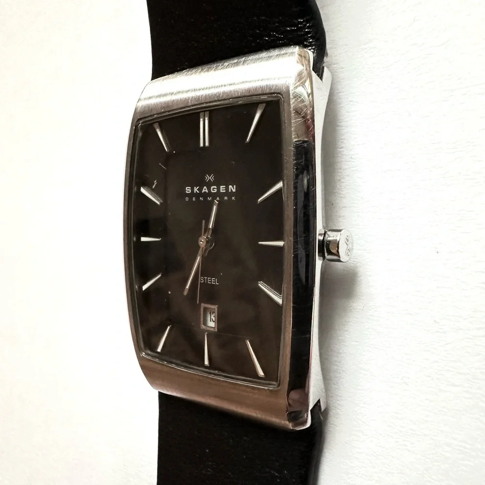 Skagen date tone leather